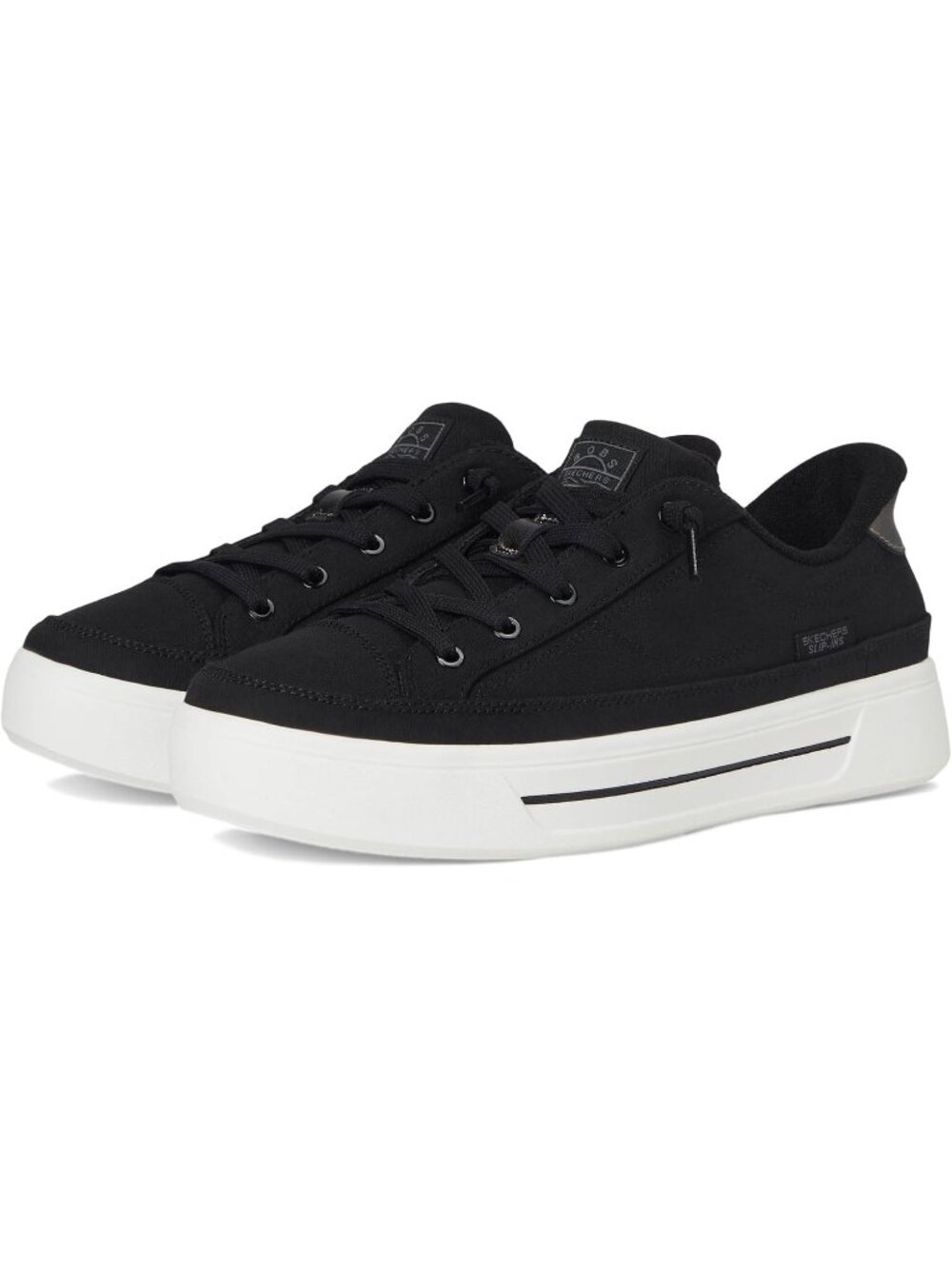 Women's Black Tennis Shoes Classic Pull On Low Top Athletic Running Sneaker